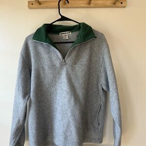 Men's Quarter Zip-Up Sweater - Gray and Green